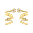 Sterling Silver 925 Earring Gold Plated Embedded With White CZ