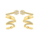 Sterling Silver 925 Earring Gold Plated Embedded With White CZ