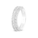 Sterling Silver 925 Ring Rhodium Plated Embedded With White CZ