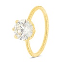 Sterling Silver 925 Ring Gold Plated Embedded With Yellow Zircon