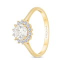 Sterling Silver 925 Ring Gold Plated  Embedded With Yellow Zircon And White CZ