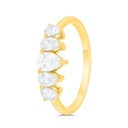 Sterling Silver 925 Ring Gold Plated Embedded With White CZ