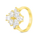 Sterling Silver 925 Ring Gold Plated Embedded With White CZ