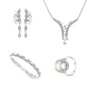 Sterling Silver 925 Set Embedded With Natural White Shell And Marcasite Stones