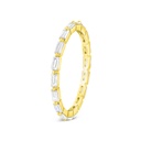 Sterling Silver 925  Ring Gold  Plated Embedded With White CZ 