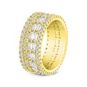 Sterling Silver 925 Ring Gold Plated Embedded With White CZ