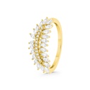 Sterling Silver 925 Ring Gold Plated Embedded With White CZ