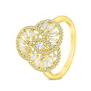 Sterling Silver 925 Ring Gold Plated Embedded With White CZ