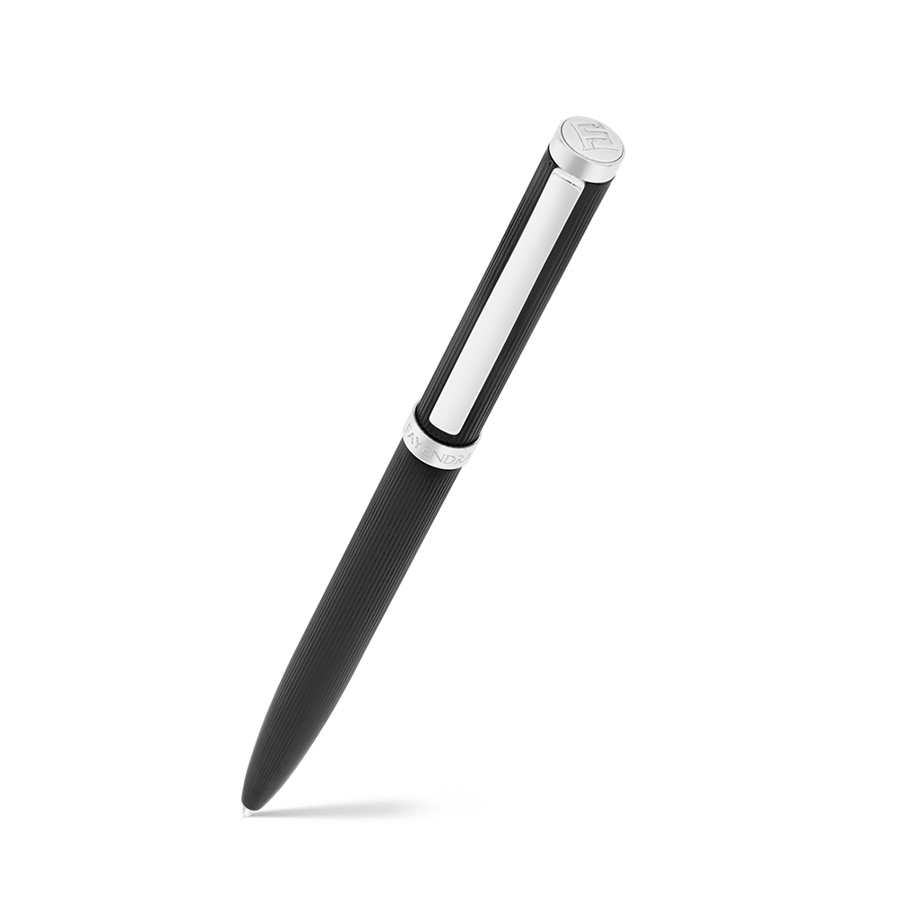 Fayendra Luxury Pen Silver Plated Embedded With Black Lacquer