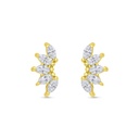 Sterling Silver 925 Earring Gold Plated Embedded With White CZ