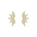 Sterling Silver 925 Earring Gold Plated Embedded With White CZ