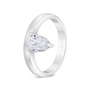 Sterling Silver 925 Ring Rhodium Plated Embedded With White CZ 