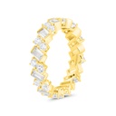 Sterling Silver 925 Ring Gold Plated Embedded With White CZ 