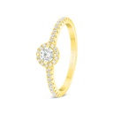 Sterling Silver 925 Ring Gold Plated Embedded With Yellow Zircon And White CZ 