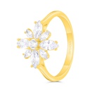 Sterling Silver 925 Ring Gold Plated Embedded With White Zircon