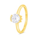 Sterling Silver 925 Ring Gold Plated Embedded With White Zircon 