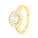 Sterling Silver 925 Ring Gold Plated Embedded With White Zircon 