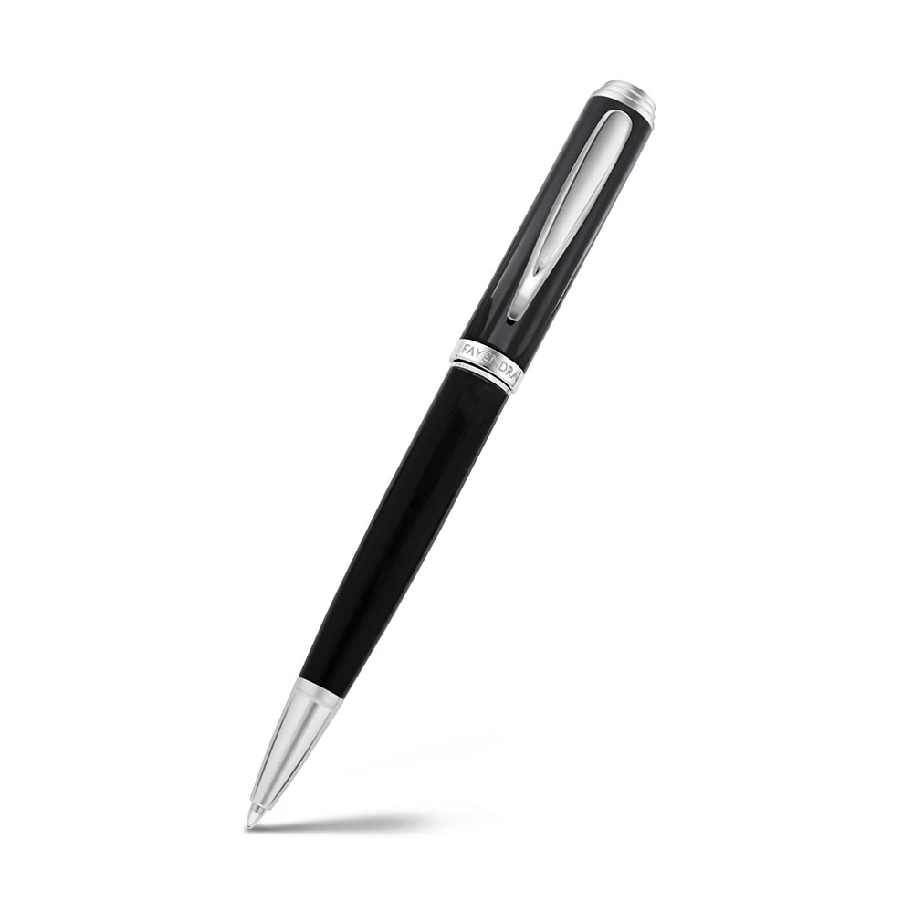 Fayendra Luxury Pen Silver And Black  Plated Embedded With Snail Engraving