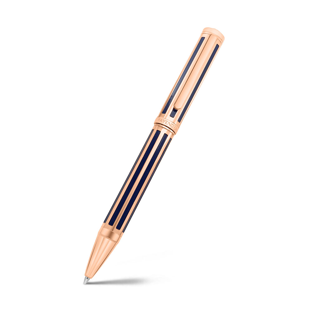 قلم فايندرا الفاخر بتصميم خاص وطلاء ذهبي روز  وازرق