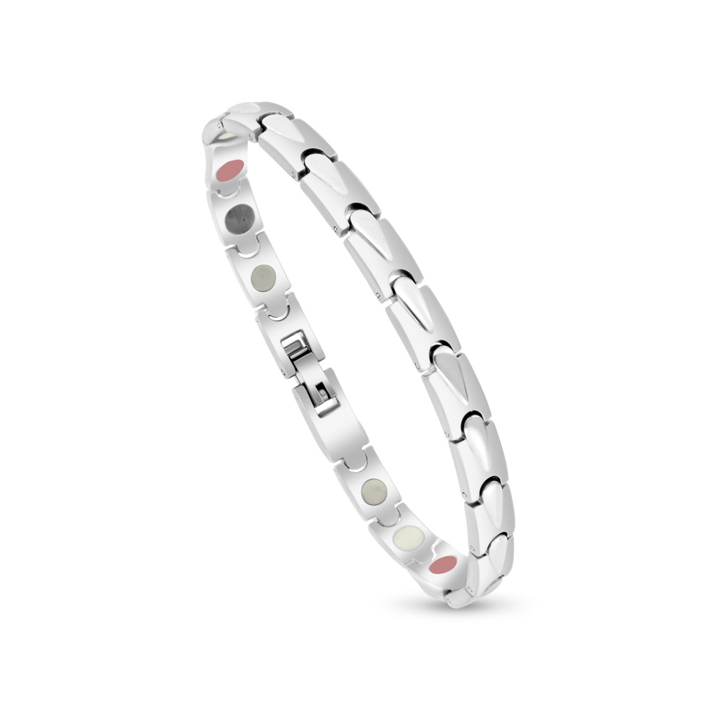 Stainless Steel 316L Bracelet, Silver Plated For Men