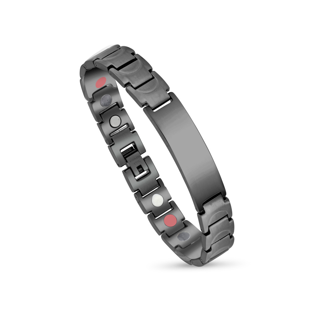 Stainless Steel 316L Bracelet, Black Plated For Men