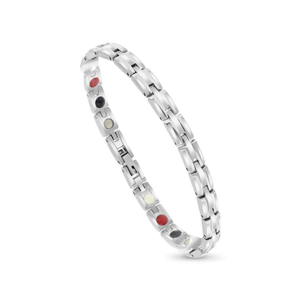 Stainless Steel 316L Bracelet, Silver Plated For Men