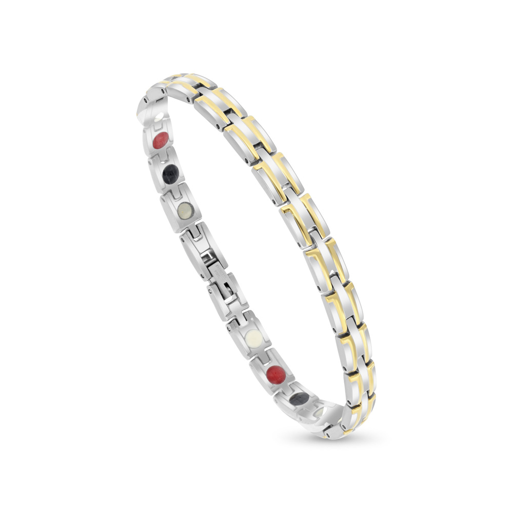 Stainless Steel 316L Bracelet, Silver And Gold Plated For Men