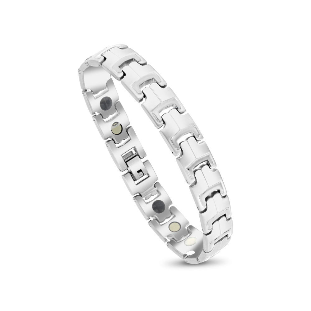 Stainless Steel 316L Bracelet, Silver Plated For Men