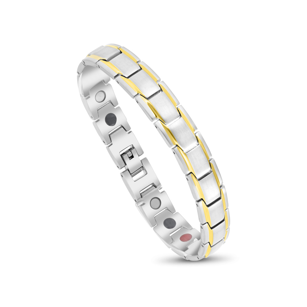 Stainless Steel 316L Bracelet, Silver And Gold Plated For Men