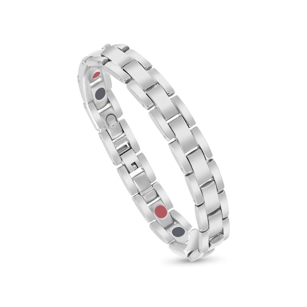 Stainless Steel 316L Bracelet, Silver Plated For Men