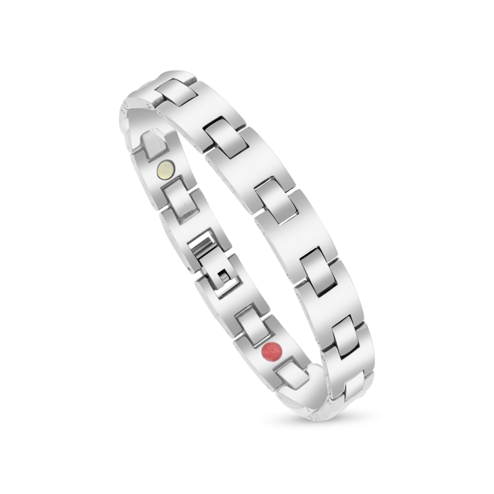 Stainless Steel 316L Bracelet, Silver Plated For Men