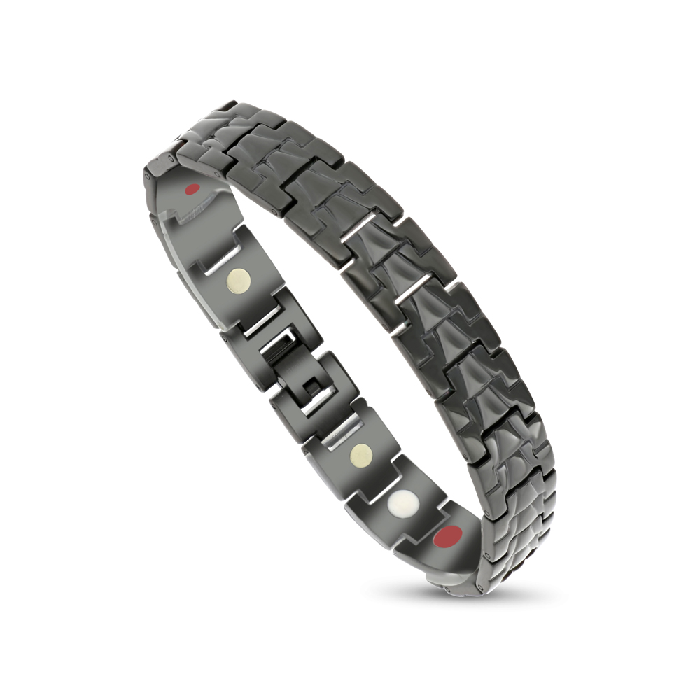 Stainless Steel 316L Bracelet, Black Plated For Men