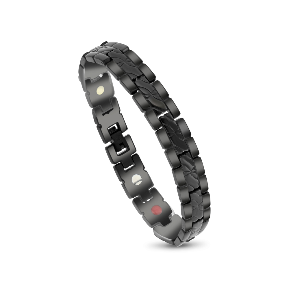 Stainless Steel 316L Bracelet, Black Plated For Men