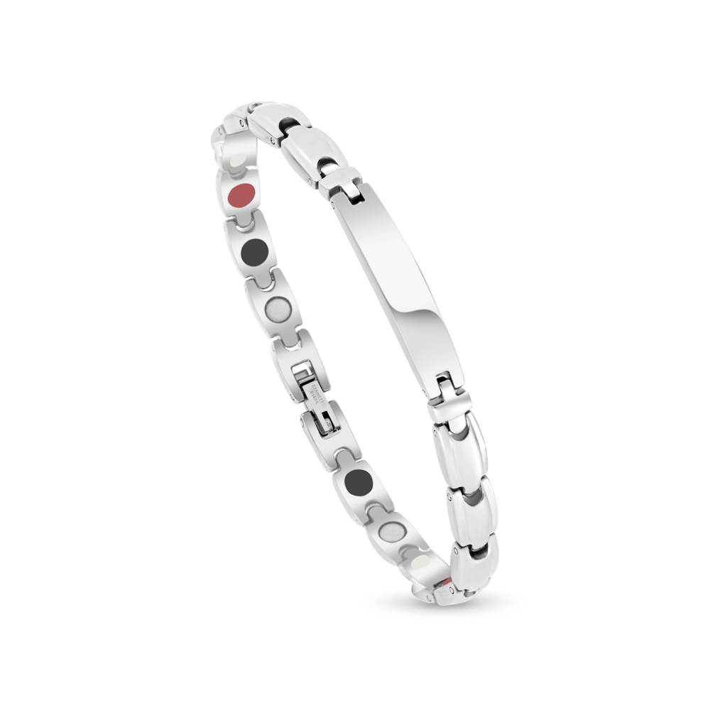 Stainless Steel 316L Bracelet, Silver Plated For Men