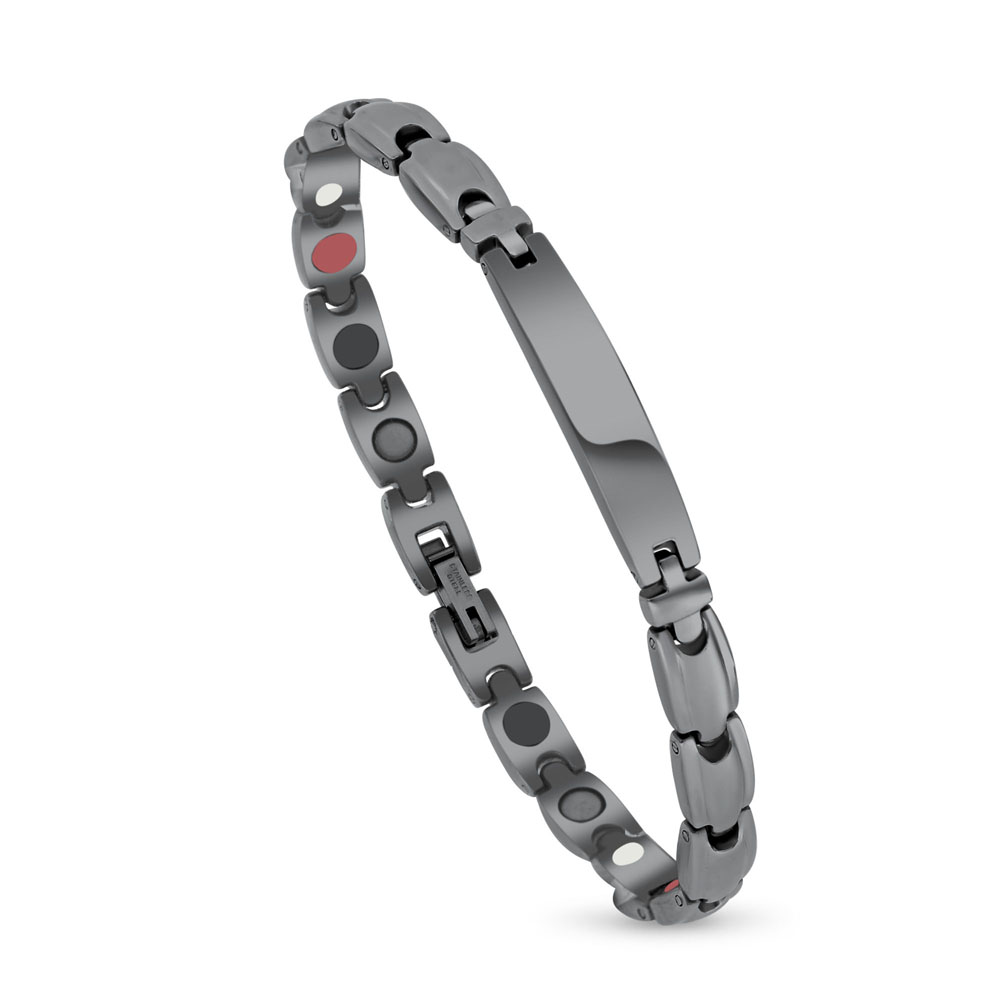 Stainless Steel 316L Bracelet, Black Plated For Men