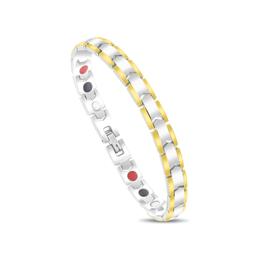 Stainless Steel 316L Bracelet, Silver And Gold Plated For Men