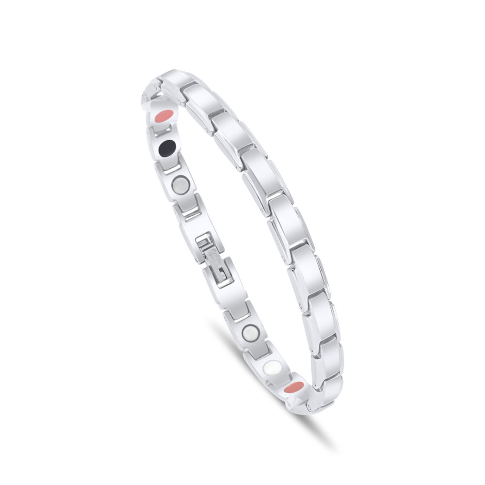 Stainless Steel 316L Bracelet, Silver Plated For Men