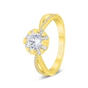 Sterling Silver 925 Ring Gold Plated Embedded With White Zircon