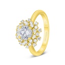 Sterling Silver 925 Ring Gold Plated Embedded With White Zircon