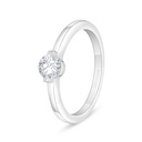 Sterling Silver 925 Ring Rhodium Plated Embedded With White Zircon