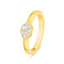 Sterling Silver 925 Ring Golden Plated Embedded With White Zircon