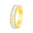 Sterling Silver 925 Ring Golden Plated Embedded With White Zircon