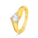 Sterling Silver 925 Ring Golden Plated Embedded With White Zircon