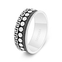 Sterling Silver 925 Wedding Ring Rhodium And Black Plated For Men