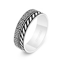 Sterling Silver 925 Wedding Ring Rhodium And Black Plated For Men