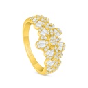 Sterling Silver 925 Ring Golden Plated Embedded With White Zircon