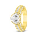 Sterling Silver 925 Ring Golden Plated Embedded With White Zircon