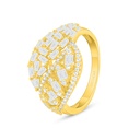 Sterling Silver 925 Ring Golden Plated Embedded With White Zircon