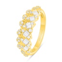 Sterling Silver 925 Ring Golden Plated Embedded With White Zircon