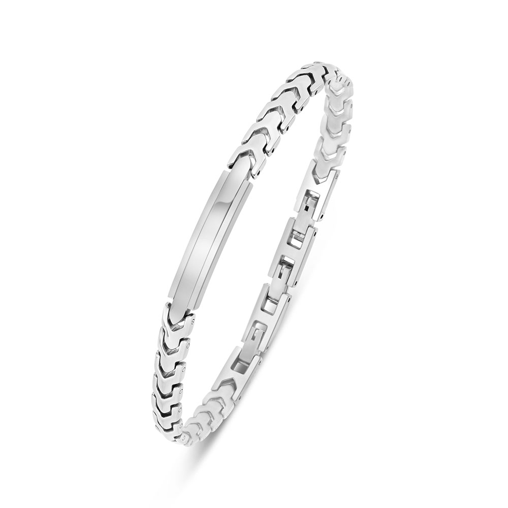 Stainless Steel Bracelet 316L Silver Plated 